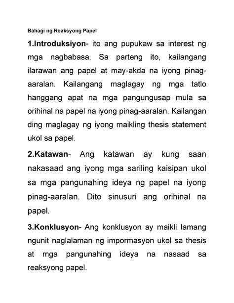 Reaksyong Papel .